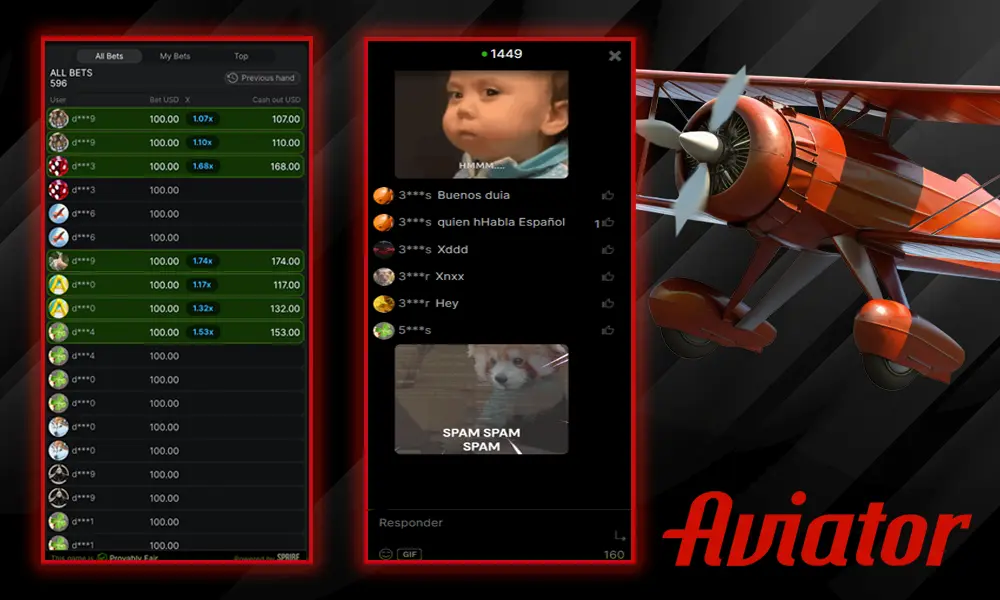 Information about Live Chat and Bet History in Aviator